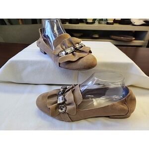 Lorenzo Jewel Embellished Suede Loafers SZ 8
